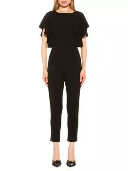 Узкий комбинезон Priya с развевающимися рукавами Alexia Admor, черный