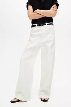 Узкий кожаный ремень H&M, черный