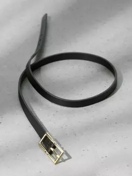 Узкий кожаный ремень Mint Velvet, черный