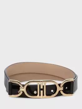 Узкий кожаный ремень Zenia Hobbs, черный