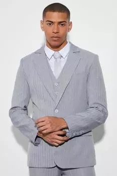 Узкий однобортный костюмный пиджак Boohoo, нави