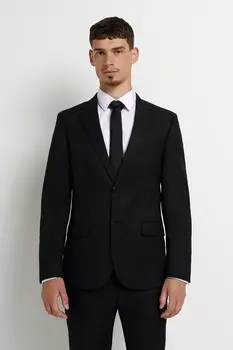 Узкий пиджак из твила River Island, черный