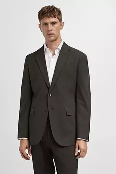 Узкий пиджак Milan с разрезными лацканами Mango, хаки