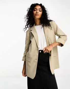 Узкий пиджак нейтрального цвета для мальчика ASOS DESIGN Mix & Match