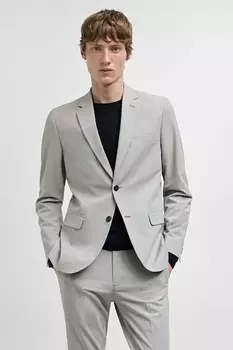 Узкий пиджак Paris Mango, серый меланж