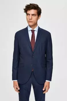 Узкий пиджак State Flex Selected Homme, синий