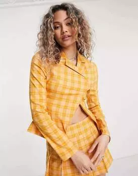 Узкий пиджак в клетку COLLUSION