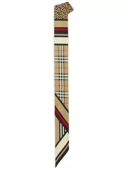 Узкий платок с принтом Burberry, бежевый