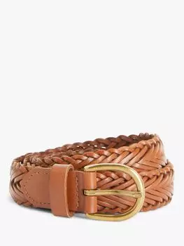 Узкий плетеный кожаный ремень Sianne John Lewis, тан