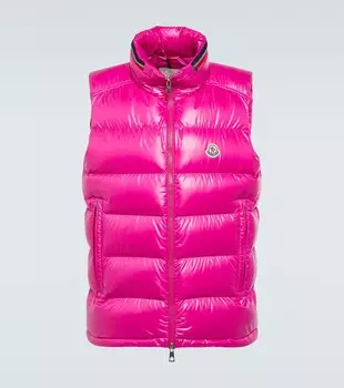 Узкий пуховый жилет Moncler, розовый