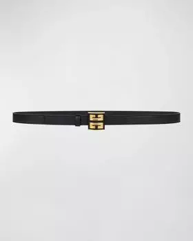 Узкий ремень 4G из кожи и латуни Givenchy, цвет Black