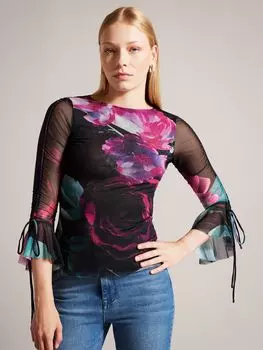 Узкий сетчатый топ Catyela Ted Baker, черный