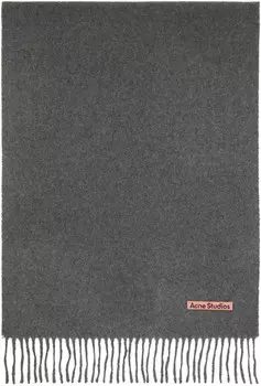 Узкий шарф из серого кашемира с бахромой Acne Studios