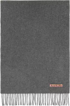 Узкий шарф из серой шерсти с бахромой Acne Studios, Grey melange