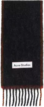 Узкий шарф из шерсти и мохера Acne Studios, черный