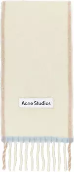 Узкий шарф из шерсти и мохера цвета «кремовый» Acne Studios, белый