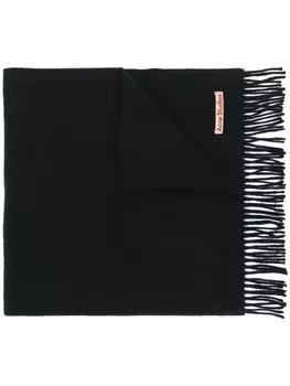Узкий шарф с бахромой Acne Studios, черный
