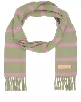 Узкий шарф в полоску Vesta Acne Studios, серый/розовый