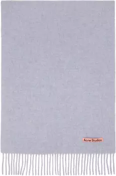 Узкий шерстяной шарф с синей бахромой Acne Studios