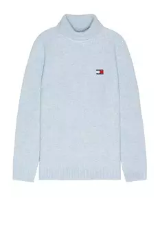 Узкий свитер с воротником-стойкой и значком Tommy Jeans, белый