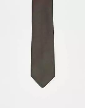 Узкий темно-зеленый галстук ASOS DESIGN