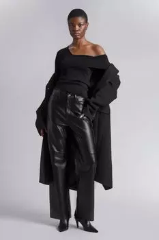 Узкий топ на одно плечо H&M, черный