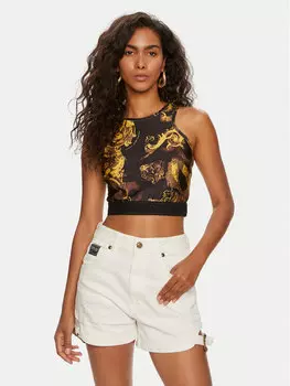 Узкий топ Versace Jeans Couture, черный