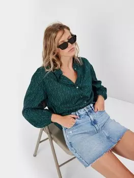 Узорчатая блузка Gap, зеленый