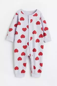 Узорчатая пижама H&amp;M, светло-фиолетовый/сердечки