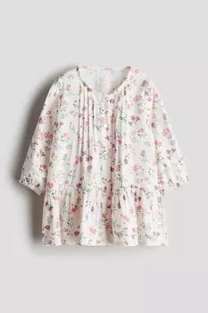 Узорчатое платье H&M, белый