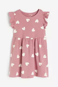 Узорчатое платье H&M, розовый