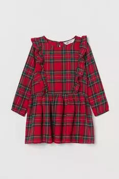 Узорчатое платье с воланами H&M