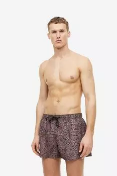 Узорчатые плавательные шорты H&M, коричневый/змеиный узор