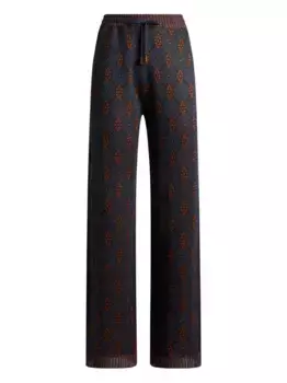 Узорчатые трикотажные брюки ETRO, черный