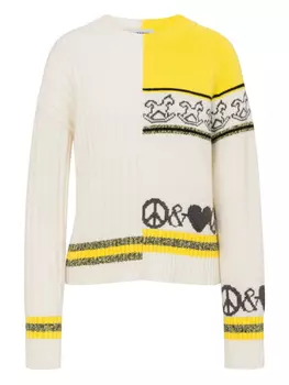 Узорчатый джемпер MOSCHINO JEANS, белый