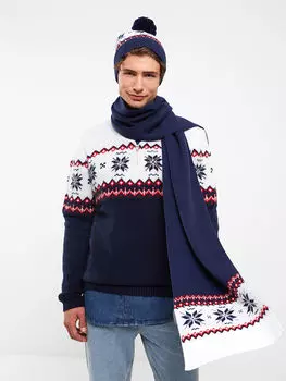 Узорчатый мужской вязаный шарф LCW Accessories