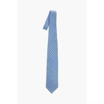 Узорчатый шелковый галстук Corneliani, синий