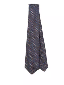 Узорчатый шелковый галстук Kiton, синий