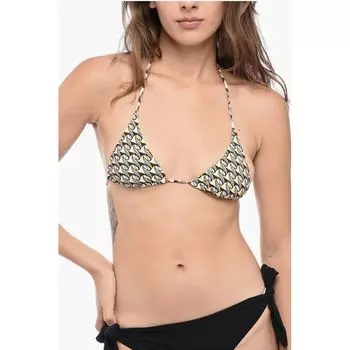 Узорчатый треугольный бикини-топ Tory Burch, Multicolor