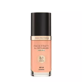 В1 Flexi-Hold, Тональный крем для лица 3в1, 80 Бронза, Spf 20, 30 мл Max Factor, Facefinity All Day Flawless 3