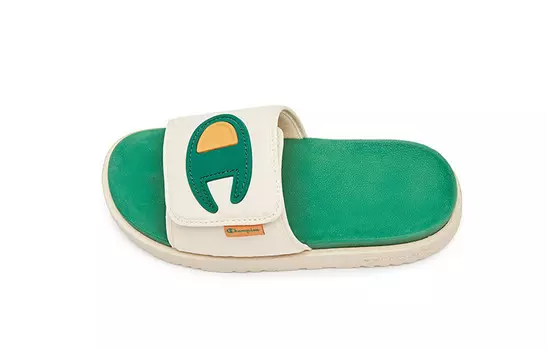 Вьетнамки Campus унисекс светло-серые/зеленые плющ Champion