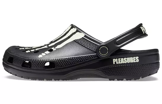 Шлепанцы и сланцы Crocs Classic Clog Pleasures Skeleton Black Glow