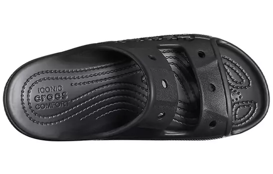 Шлепанцы и сланцы Crocs Fashion Casual Unisex Black Slippers