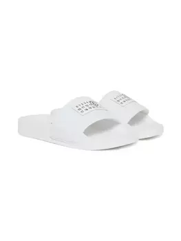 Вьетнамки с нашивкой-логотипом MM6 Maison Margiela Kids, белый