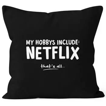 В комплект чехла My Hobby входят: Netflix. Вот и все. Чехол на декоративную подушку из хлопка MoonWorks черный, униразмер.