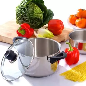 В комплект входит индукционная крышка, универсальная кастрюля, кастрюля для консервирования, кастрюля для супа, 6 л/24 см AMBITION