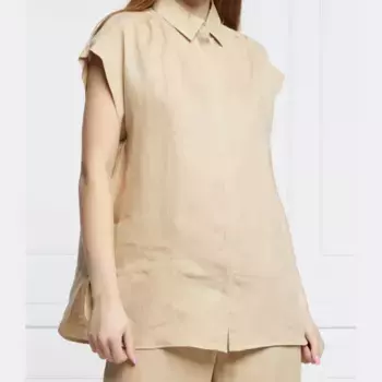 В комплект входит льняная рубашка свободного кроя. Marella, бежевый