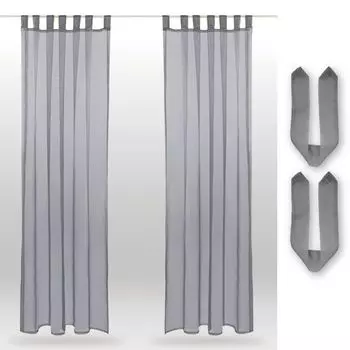 В комплекте 2 шторы (+ подхваты) прозрачные петли Noella, размер: 140 х 245см (бордо) Bestlivings, серый