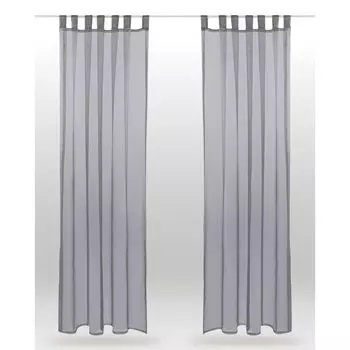 В комплекте 2 шторы с прозрачными петлями Noella, размер: 140 х 145см (синие) Bestlivings, серый