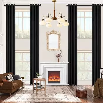 В комплекте 2 удлиненные шторы размером 132 х 365 см, непрозрачные шторы для гостиной, шторы с высоким потолком, бежевые. lapamax